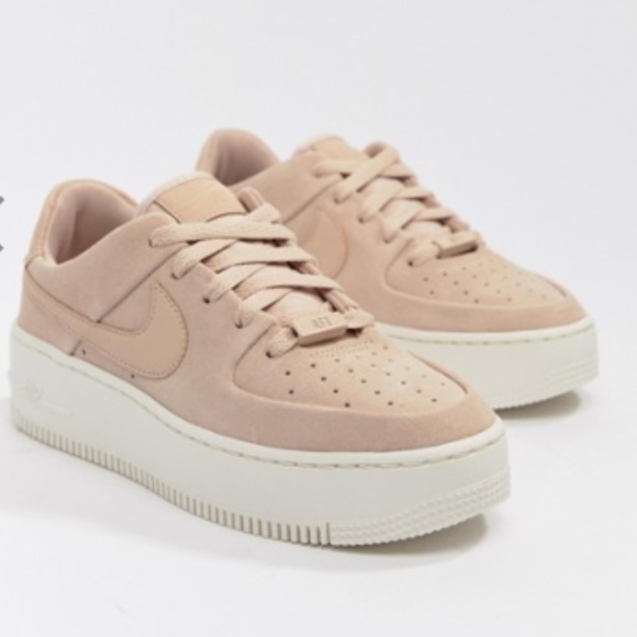 Nike Shoes - Nike Air Force 1 Sage Pale Pink Suede Sneakers